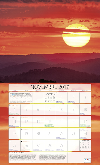 CALENDRIER 2019